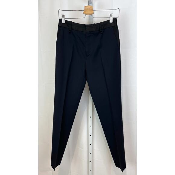 RAG & BONE Size 0 Two Tone Textured Trousers Flat Front Zip Fly Pants Blue Black - Picture 1 of 8